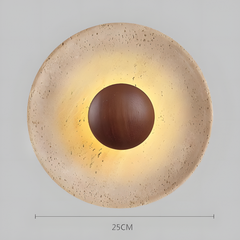 Jannik Wabi-Sabi LED Travertine Round Wall Light