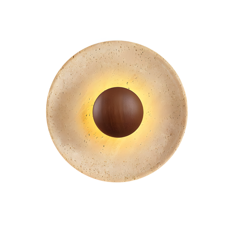 Jannik Wabi-Sabi LED Travertine Round Wall Light
