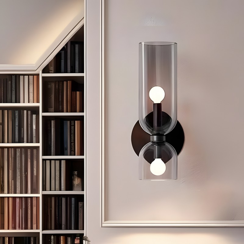 Trisia Modern Up Down Glass Wall Sconce