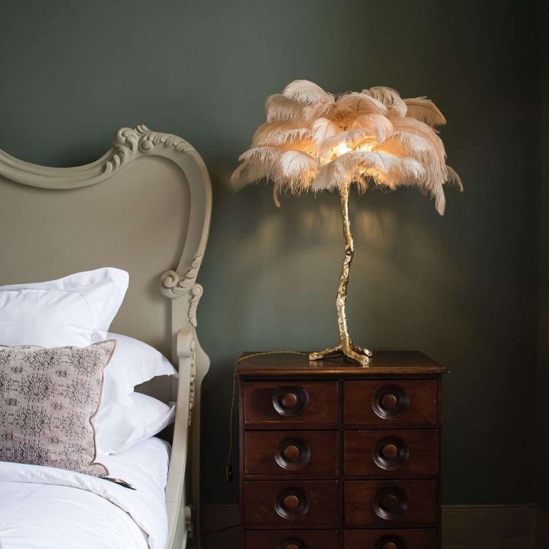 Marco Ostrich Feather Table Lamp