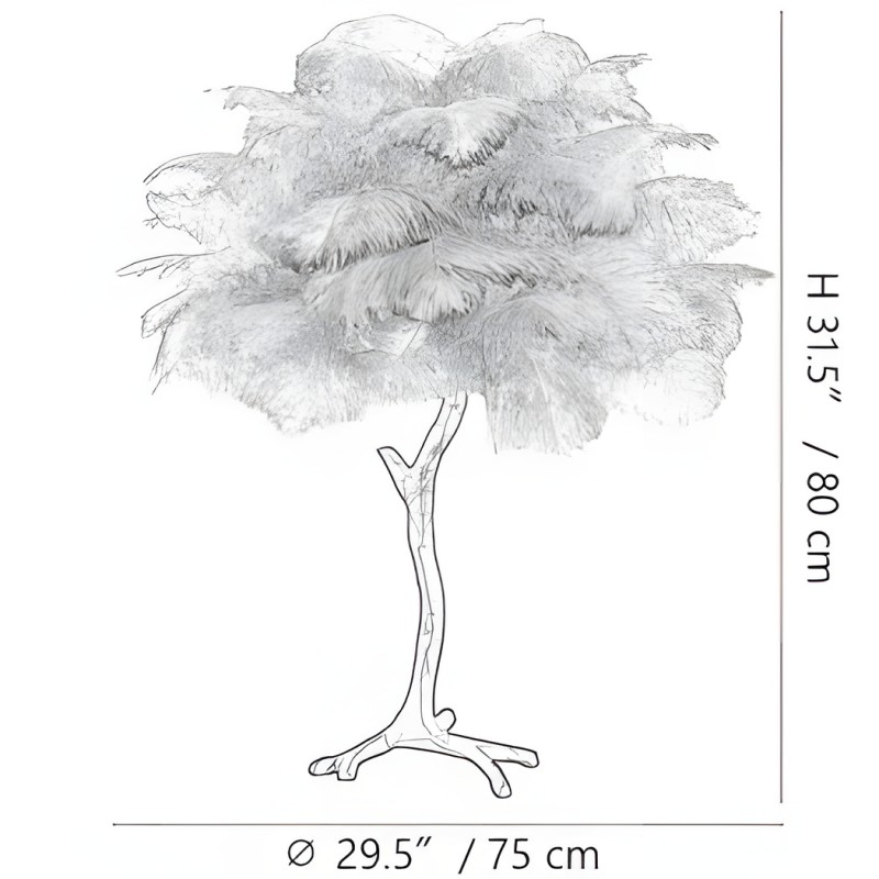 Marco Ostrich Feather Table Lamp