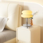 Josie Cream Glass Bauhaus Style Table Lamp