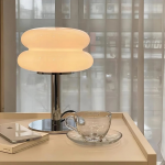 Josie Cream Glass Bauhaus Style Table Lamp