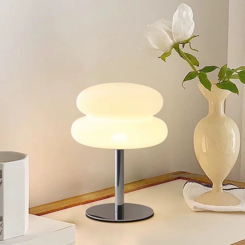 Josie Cream Glass Bauhaus Style Table Lamp