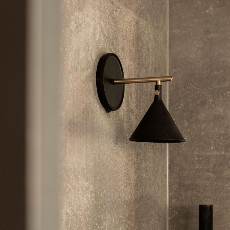 Anoushka ‎Minimalist Black Cast Wall Sconce