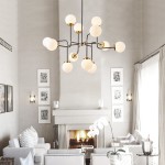 Ava Creative 12 Lights Globe Milk Glass Linear Chandelier