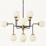 Ava Creative 12 Lights Globe Milk Glass Linear Chandelier