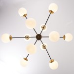 Ava Creative 12 Lights Globe Milk Glass Linear Chandelier