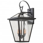 Douglas Industrial Black Metal Lantern Wall Sconce