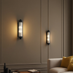 Raelin Retro Cylindrical Ribbed Glass Sconce