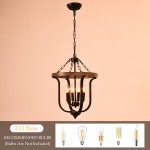 Richardson Industrial Black Wrought Iron Cage Pendant Light