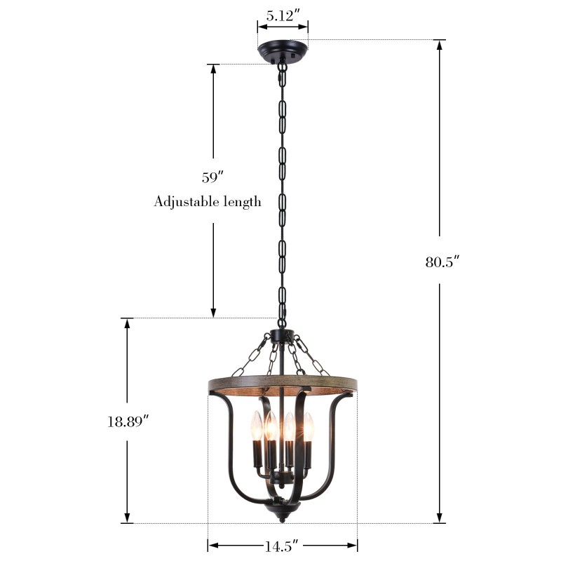 Richardson Industrial Black Wrought Iron Cage Pendant Light