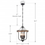 Richardson Industrial Black Wrought Iron Cage Pendant Light