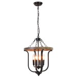 Richardson Industrial Black Wrought Iron Cage Pendant Light