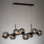 Malley Modern 8-Light Black Globe Glass Chandelier
