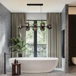 Malley Modern 8-Light Black Globe Glass Chandelier