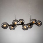 Malley Modern 8-Light Black Globe Glass Chandelier