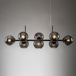 Malley Modern 8-Light Black Globe Glass Chandelier
