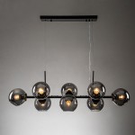 Malley Modern 8-Light Black Globe Glass Chandelier