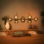 Malley Modern 8-Light Black Globe Glass Chandelier