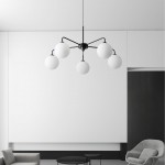 Maytoni Modern 5 Lights White Glass Globe Chandelier