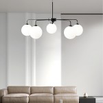 Maytoni Modern 5 Lights White Glass Globe Chandelier