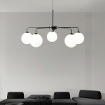 Maytoni Modern 5 Lights White Glass Globe Chandelier