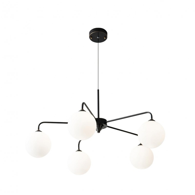 Maytoni Modern 5 Lights White Glass Globe Chandelier