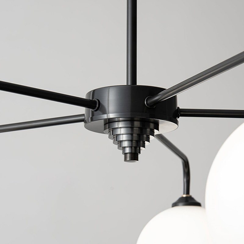 Maytoni Modern 5 Lights White Glass Globe Chandelier