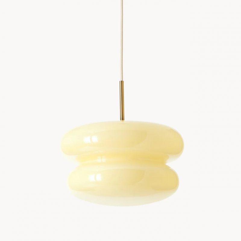 Josie Cream Bauhaus Opal Glass Pendant Light