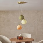 Florentine Rustic Brass Dome Clear Glass Pendant Light