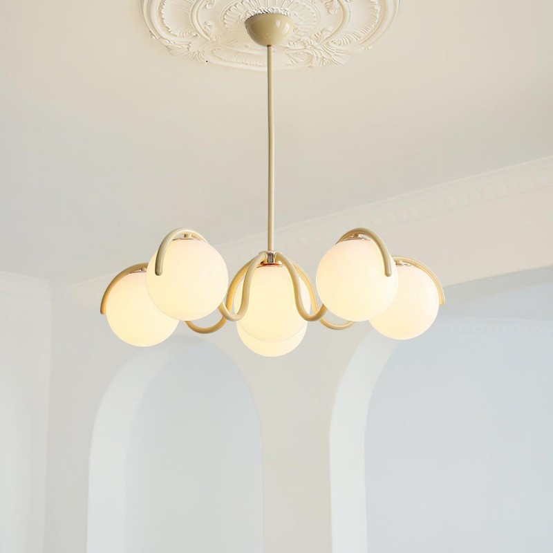 Mian Modern Curve Glass Globe Chandelier