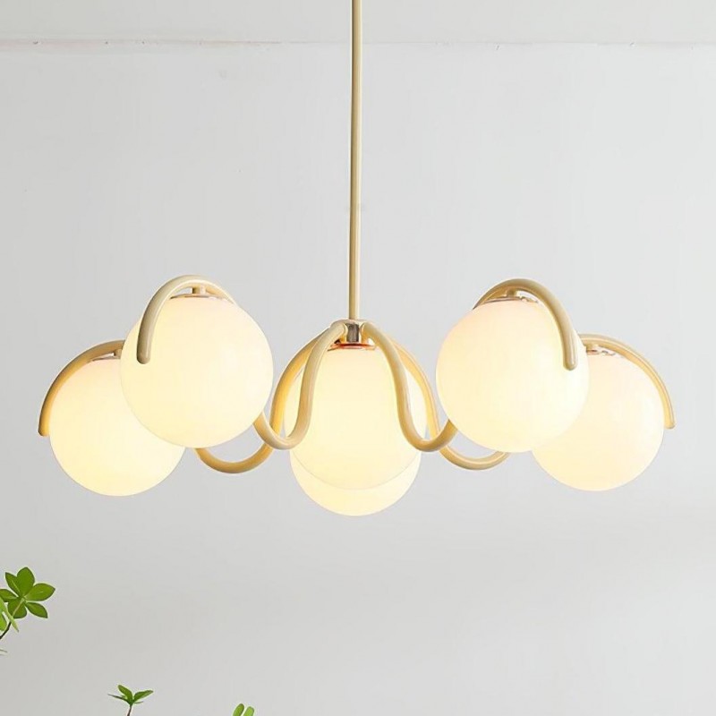 Mian Modern Curve Glass Globe Chandelier