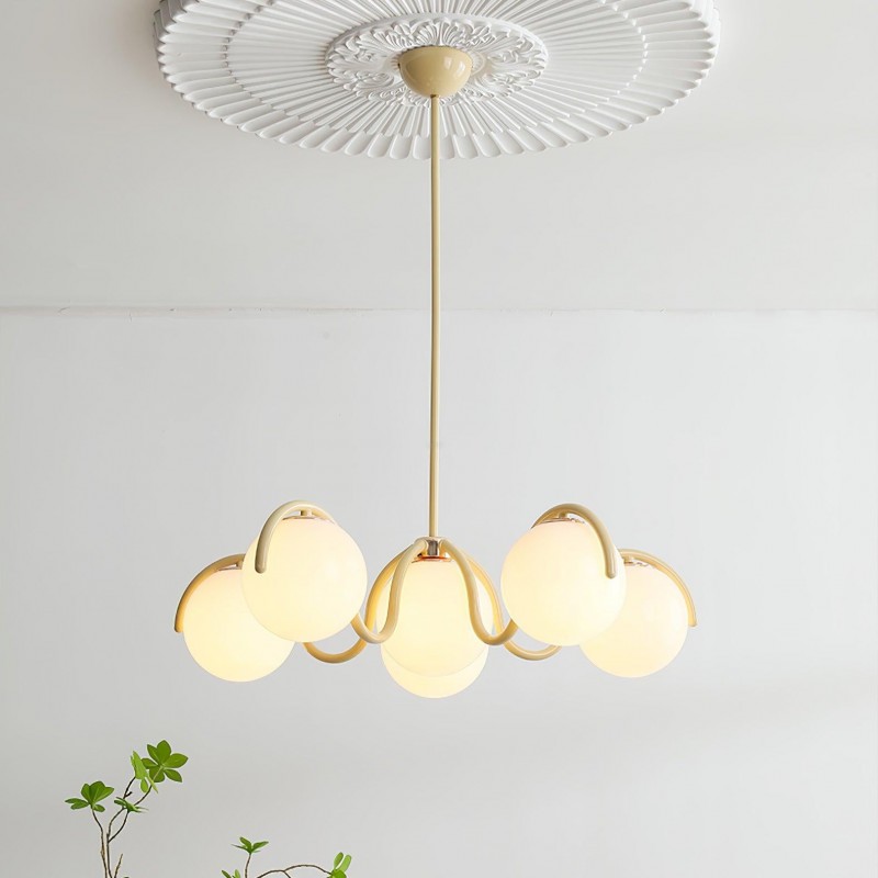 Mian Modern Curve Glass Globe Chandelier