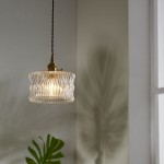 Roslyn Retro Stained Ribbed Glass Pendant Light
