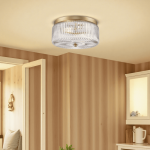 Pax Farmhouse Ribbed Glass Round Flush Mount Ceiling Light