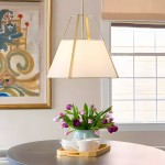 Zevran Farmhouse Metal Cone Fabric Pendant Light