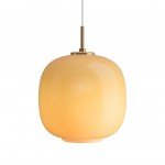 Louis Cream Stained Glass Globe Pendant Light