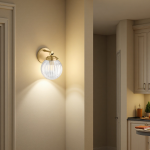 Briar Rustic Cooper Ribbed Glass Globe Sconce