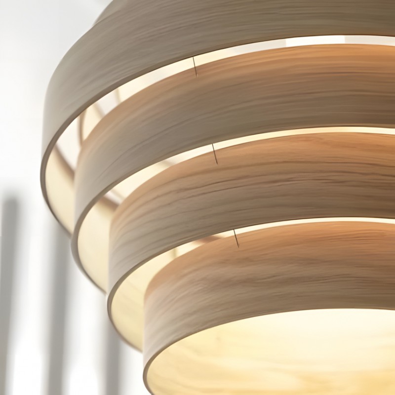 Emmeline Nordic Wood Multi Layer Pendant Light