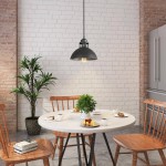 Hendon Industrial Matte Black Wrought Iron Dome Pendant Light