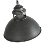 Hendon Industrial Matte Black Wrought Iron Dome Pendant Light
