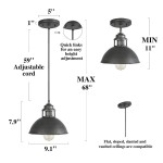 Hendon Industrial Matte Black Wrought Iron Dome Pendant Light
