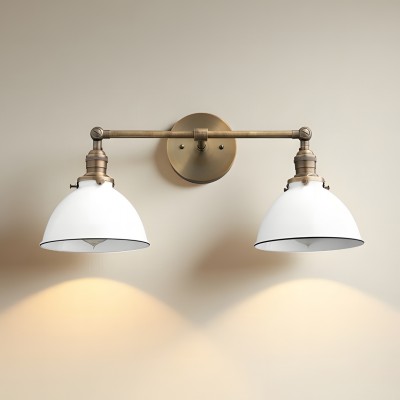 Amelia Farmhouse White Metal Dome Sconce