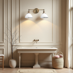 Amelia Farmhouse White Metal Dome Sconce