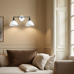 Amelia Farmhouse White Metal Dome Sconce