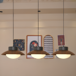 Uthar 3 Light Led Wood Color Round Pendant Light