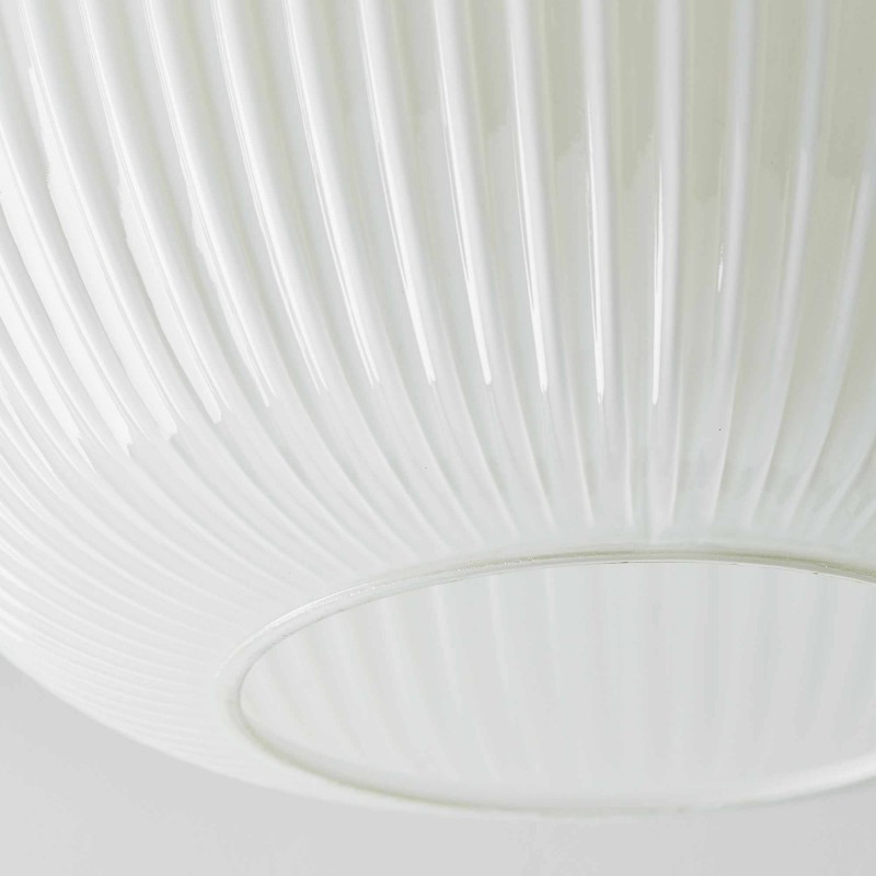 Naiad Rustic Sculptural Ribbed Glass Flush Ceiling Light