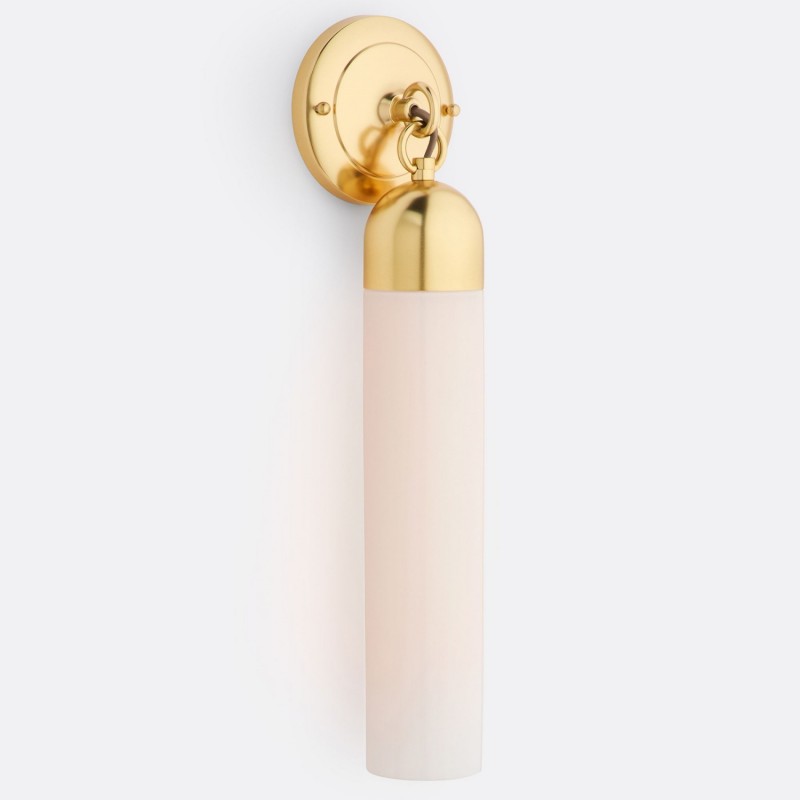 Morgan Minimalist Cylindrical Glass or Alabaster Wall Light