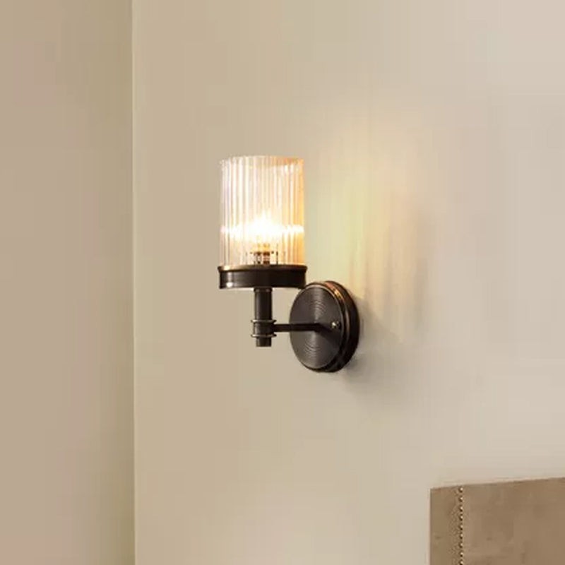 Nicky Vintage Cylinder Transparent Glass Wall Light